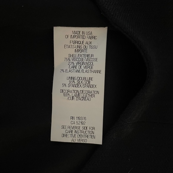 Helmut Lang High Low Black Dress Leather Trim and Asymmetrical Neckline size 2 - Picture 4 of 5